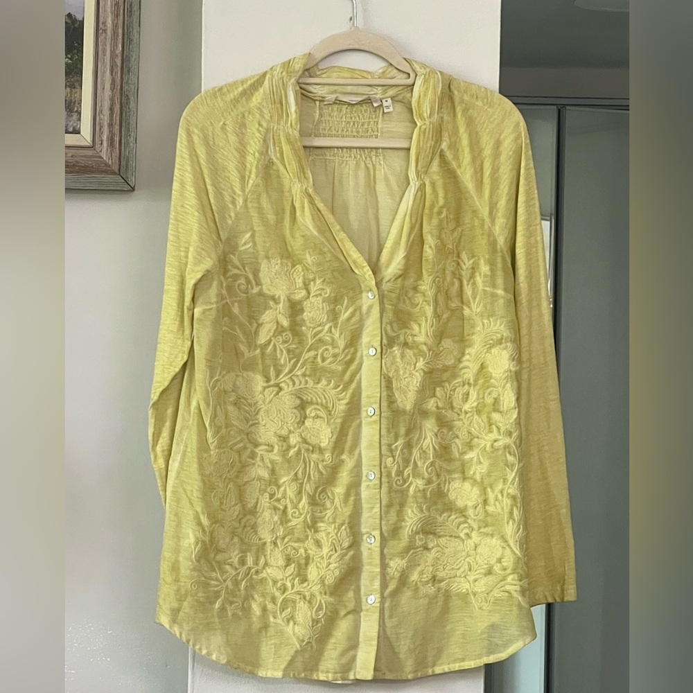 Lime green linen tunic/ coverup purchased from soft surroundings catalog